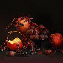 Схема вышивки «натюрморт с виноградом»