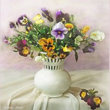 Схема вышивки «анютины глазки»