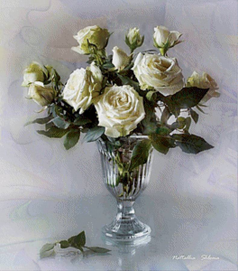 букет белых роз - предпросмотр