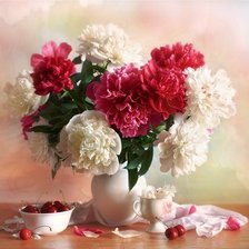 Схема вышивки «букет пионов»