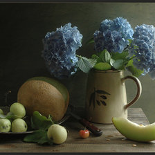 Схема вышивки «голубые гортензии»