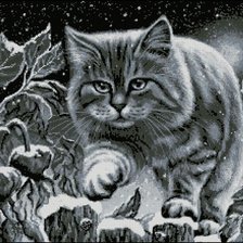 Схема вышивки «кот»