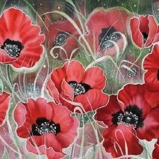 Схема вышивки «Маки»