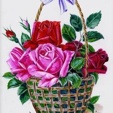 Схема вышивки «корзина с цветами»