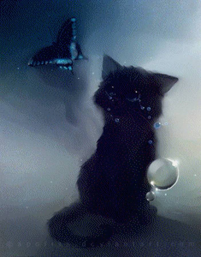 киса - кошка, слезы, бабочка - предпросмотр