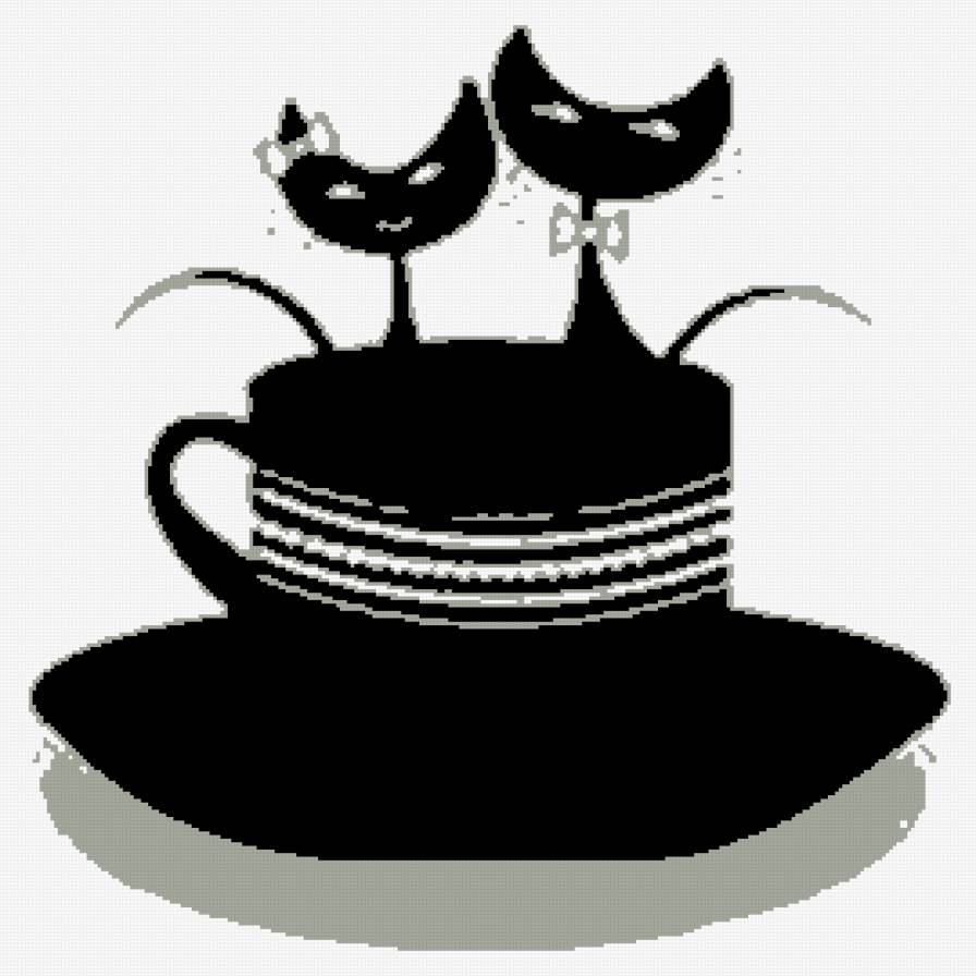 Коты и чашки 2 - чашки, коты, посуда - предпросмотр