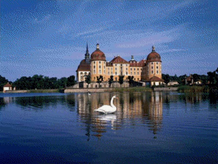 Пейзаж 29 - пейзаж, замок, літо, природа, озеро - предпросмотр