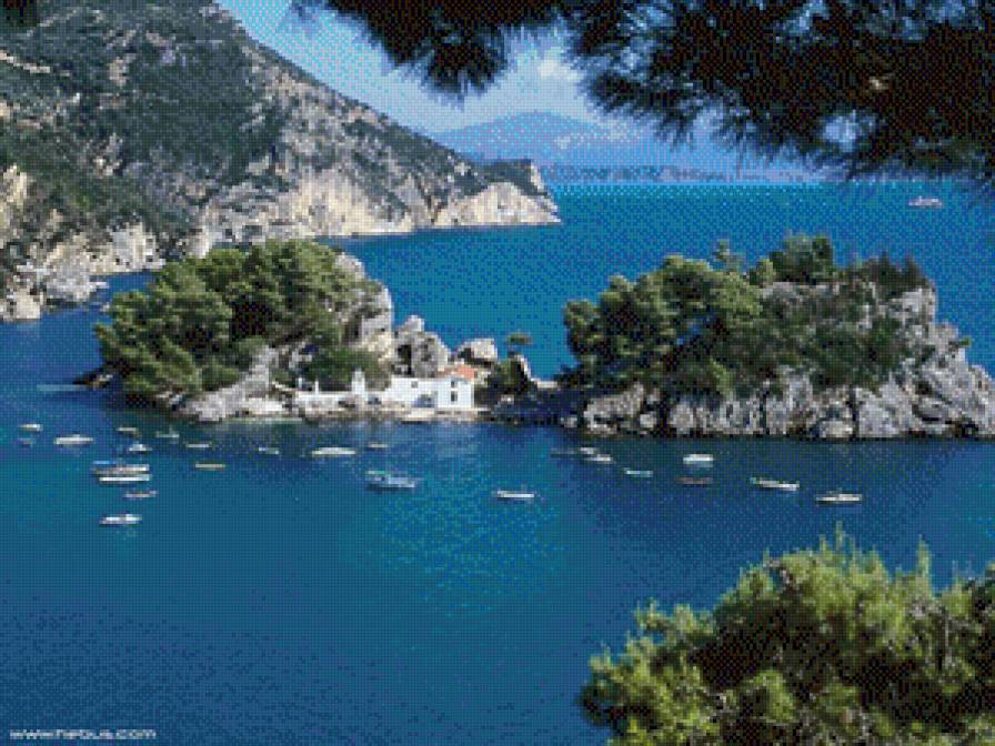 Пейзаж 43 - літо, природа, пейзаж, гори, море, кораблі - предпросмотр