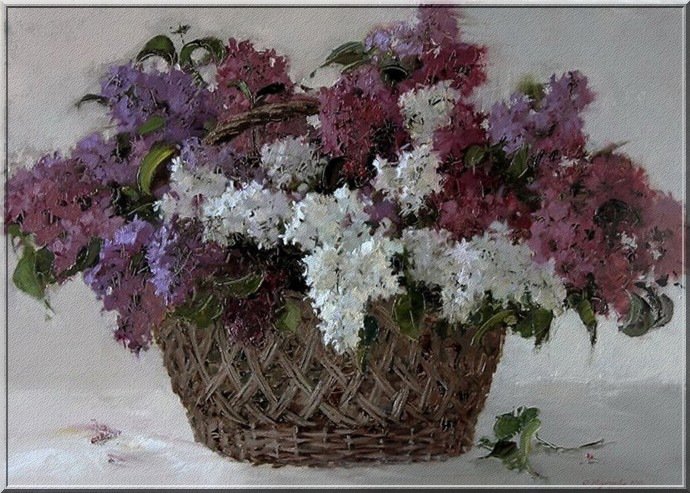 серия "корзины" - корзина.цветы.сирень - оригинал