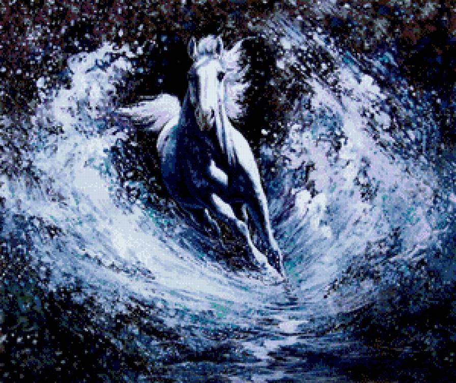 Дикий конь - животные, вода, конь - предпросмотр