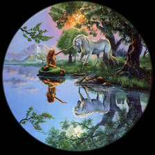 Схема вышивки «русалка и единорог»