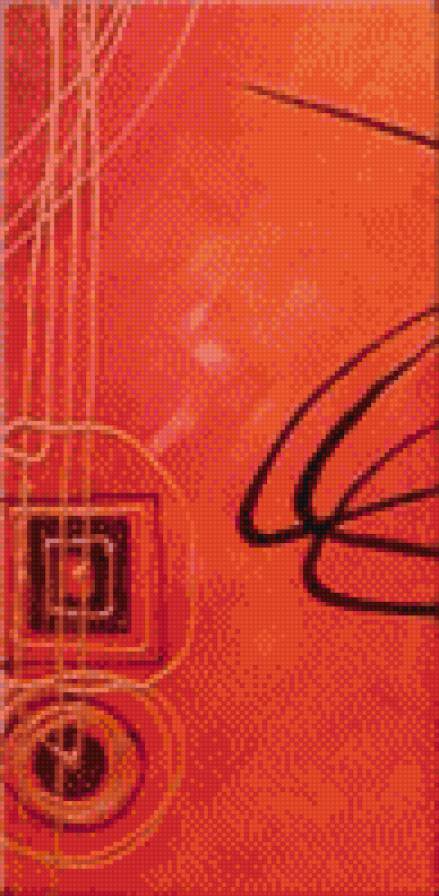 Танец на красном (левая часть) - абстракция, пара - предпросмотр