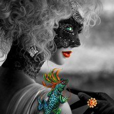 Схема вышивки «девушка в маске»