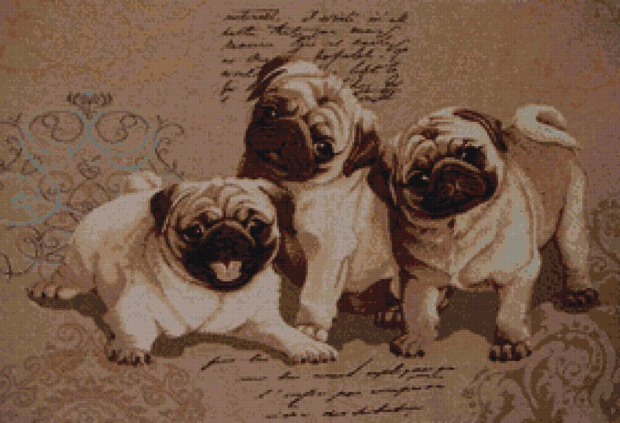 гобелен мосы - собака, гобелен, мопс - предпросмотр