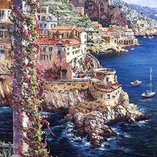 Схема вышивки «приморский городок»