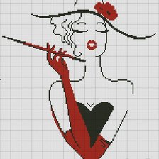 Схема вышивки «дама с сигаретой»