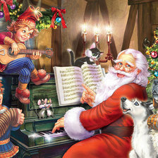 Схема вышивки «babbo natale al pianoforte»