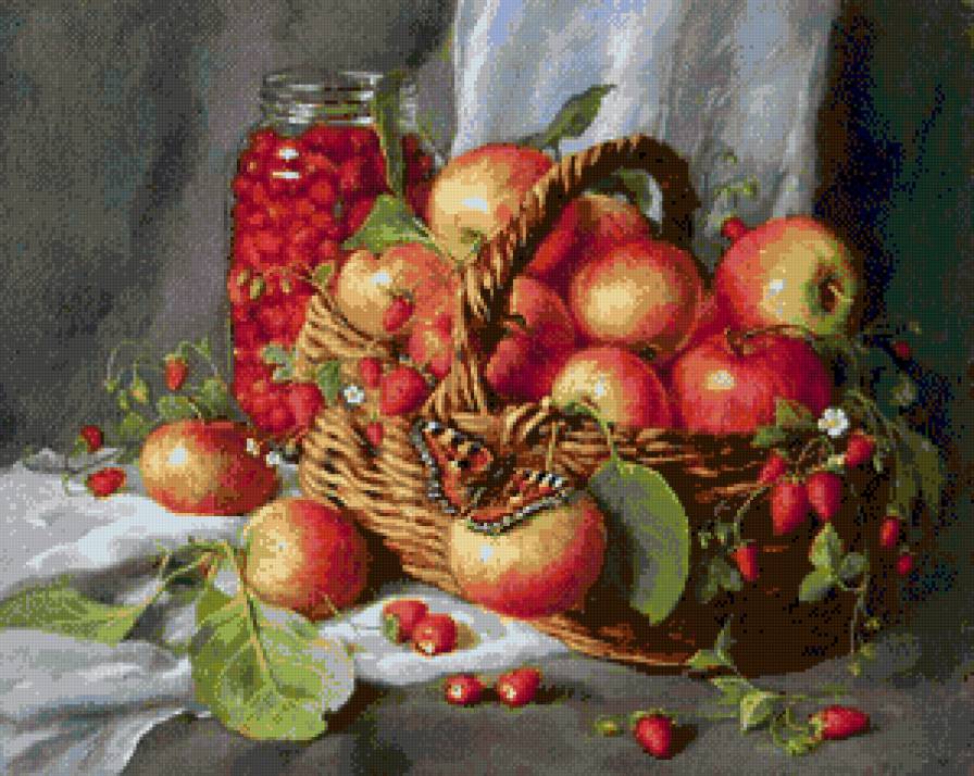 яблочки и земляника - предпросмотр