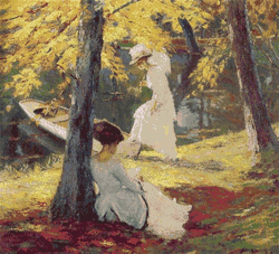 У пруда - картина - предпросмотр