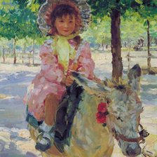 Схема вышивки «Девочка на пони»