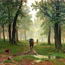 Схема вышивки «Дождь в дубовом лесу»