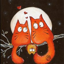 Схема вышивки «Влюбленные коты.»