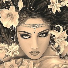 Схема вышивки «восточная девушка»