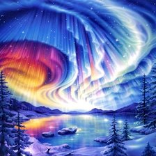 Схема вышивки «Сказочное небо севера»