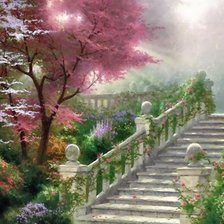 Схема вышивки «Красивая лестница»