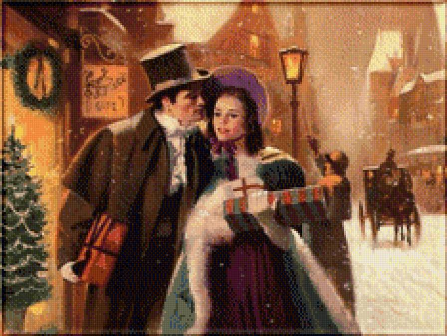 Рождество - рождество, подарки, пара - предпросмотр