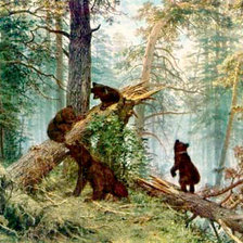 Схема вышивки «Мишки в лесу»