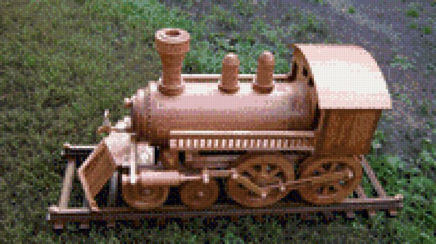 паровоз деревянный - транспорт - предпросмотр