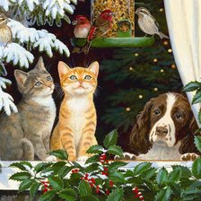 Схема вышивки «животные на новый год»