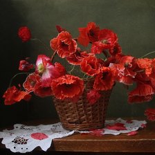 Схема вышивки «маки»