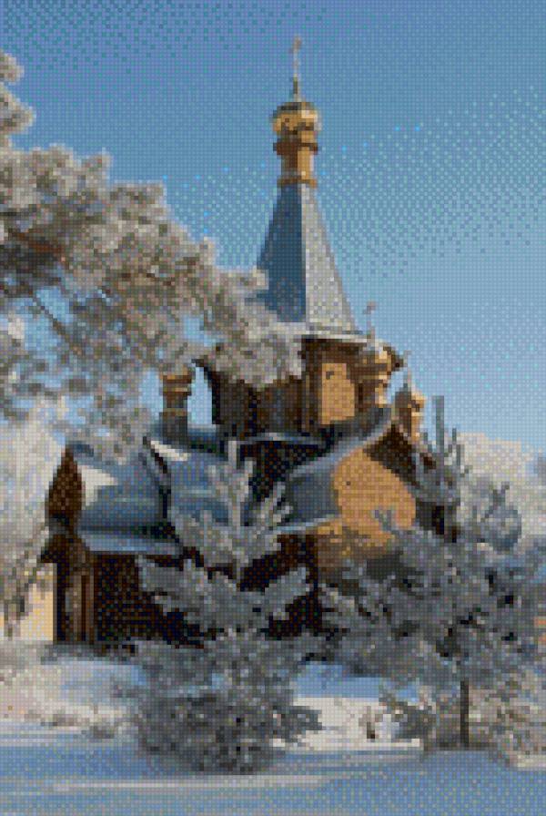 зимний день - зима. храм - предпросмотр