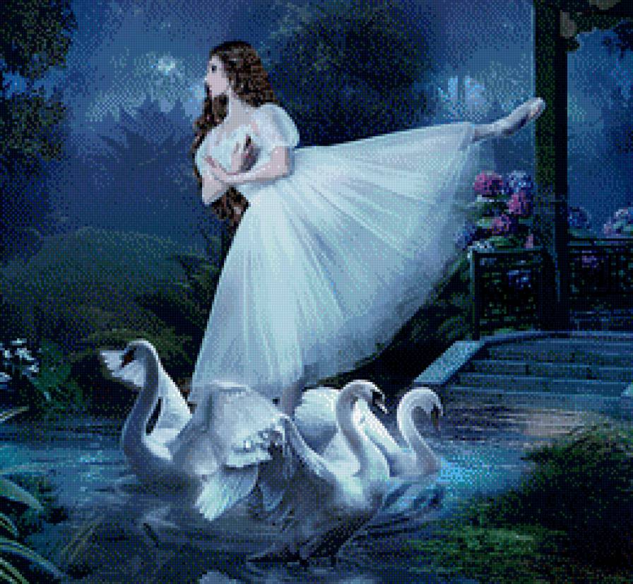 лебединое озеро - девушка, лебедь - предпросмотр