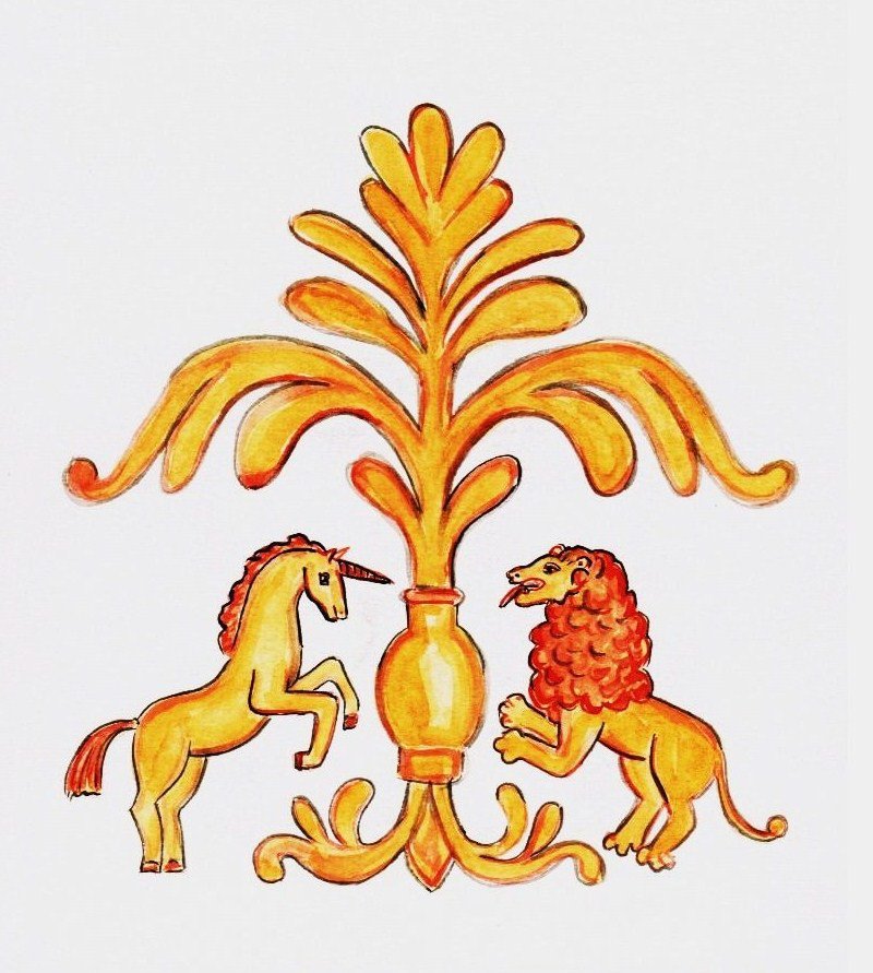 древо мировое - единорог, лев, древо жизни - оригинал
