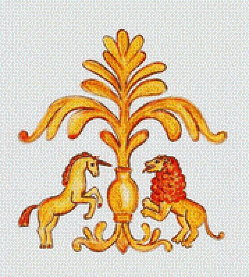 древо мировое - древо жизни, лев, единорог - предпросмотр