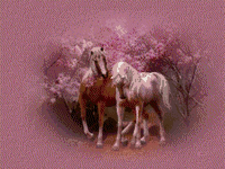 Пара лошадей - лошади - предпросмотр