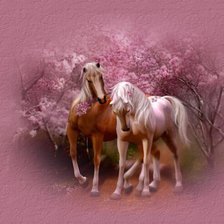 Схема вышивки «Пара лошадей»