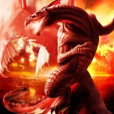 Схема вышивки «красный дракон»