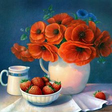 Схема вышивки «Маки»