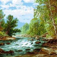 Схема вышивки «горная река»