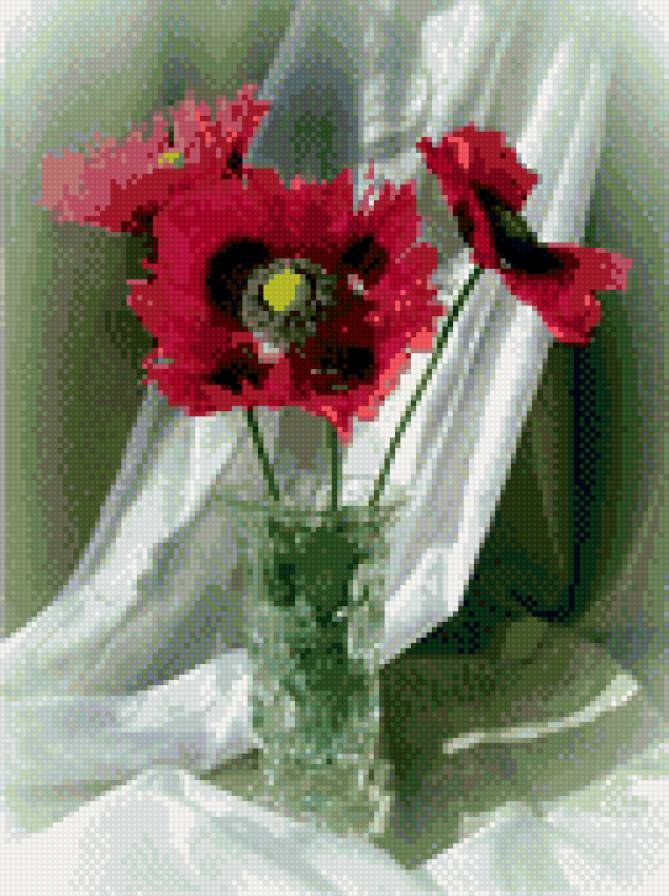 Маки в вазе - картина - предпросмотр