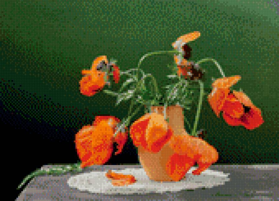 Маки в вазе 2 - картина - предпросмотр