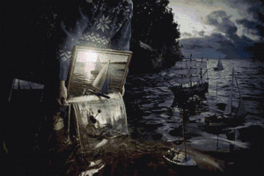 Иллюзия - корабль, море - предпросмотр