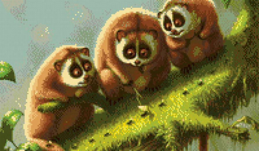 Лемуры - лемур, картина, животные - предпросмотр