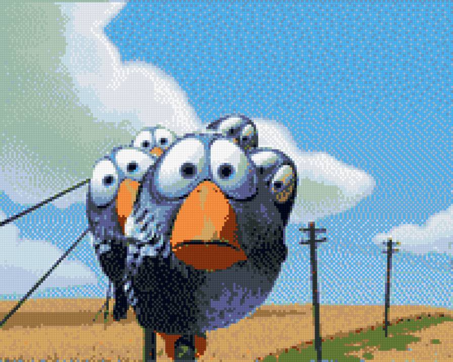 Птицы - приколы, смешное, мультик, птицы, воробьи - предпросмотр