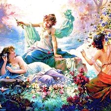 Схема вышивки «ТРИ ДЕВУШКИ»