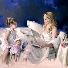 Схема вышивки «Мама с дочкой»